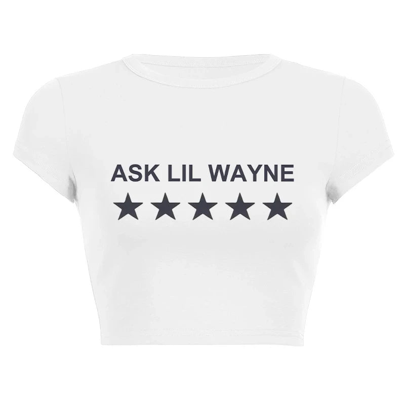 Y2K Star Print Crop Top