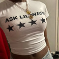 Y2K Star Print Crop Top