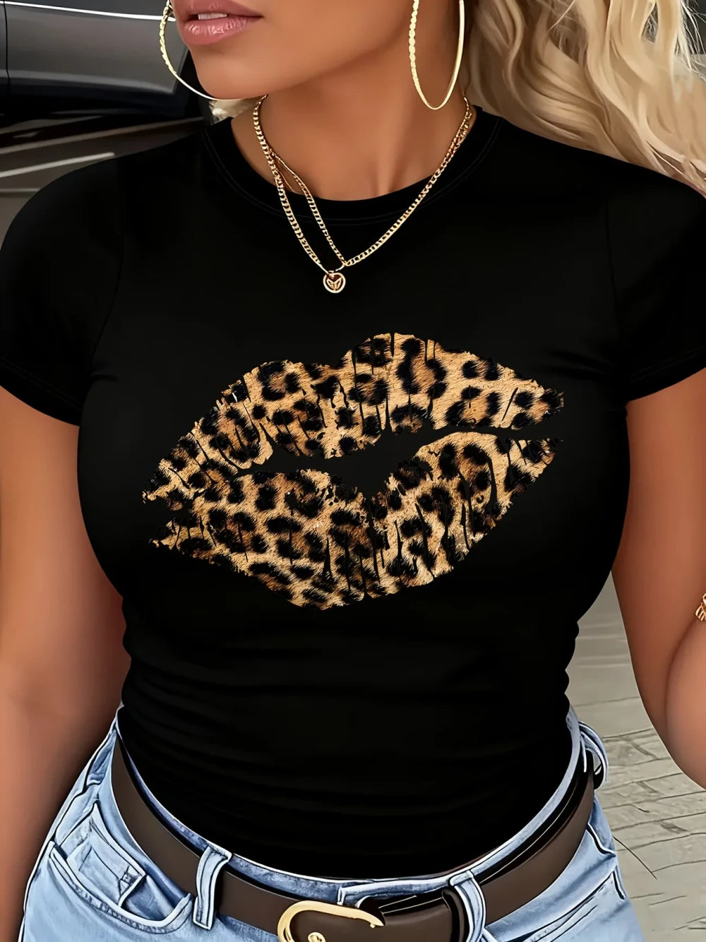 Leopard Lips Graphic Tee