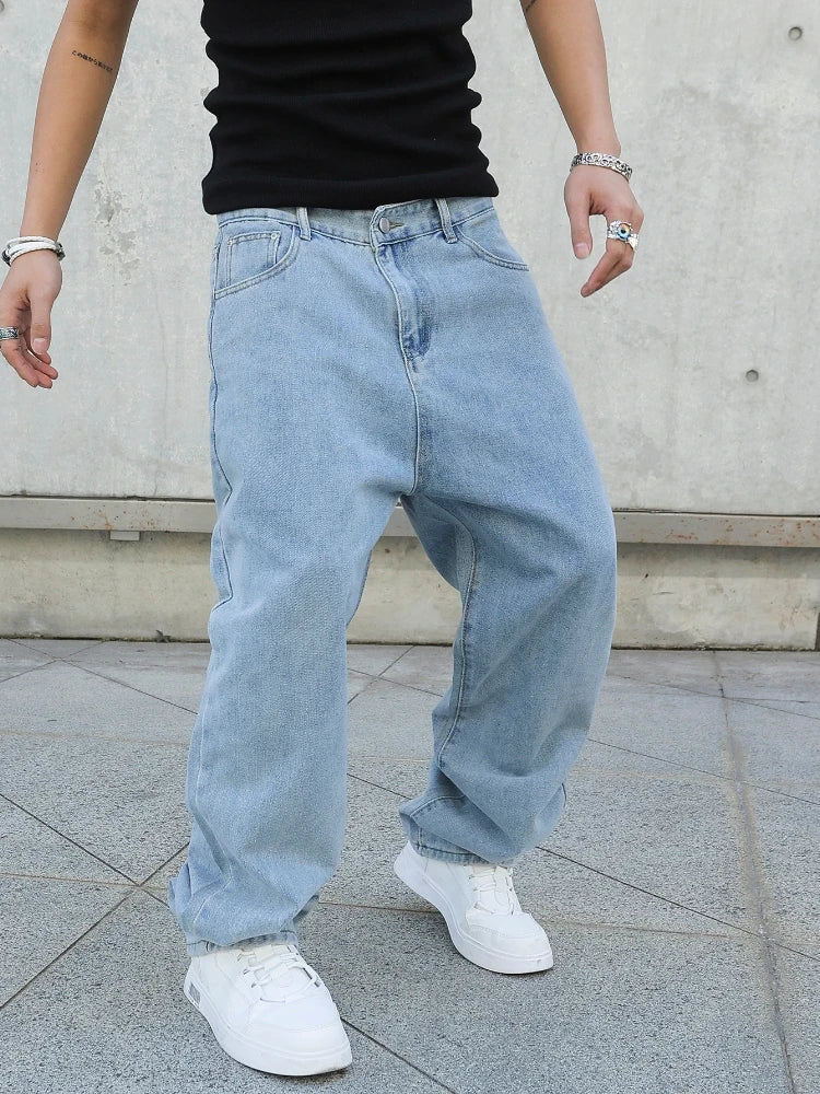 Baggy Straight Denim Trousers