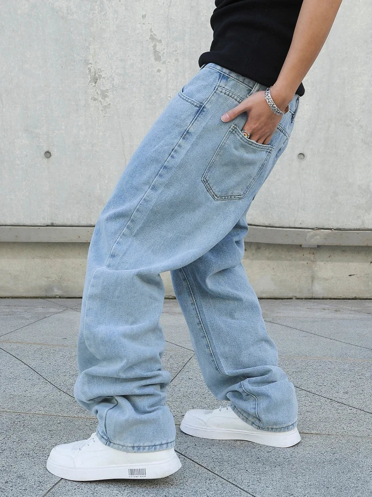 Baggy Straight Denim Trousers