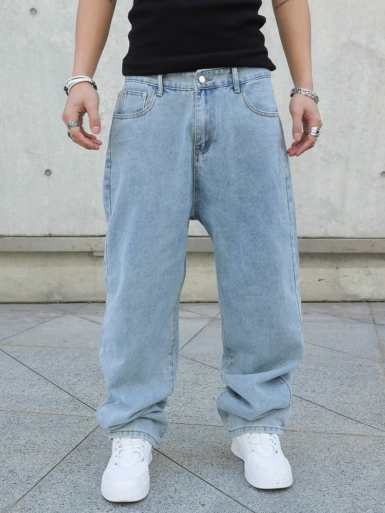 Baggy Straight Denim Trousers