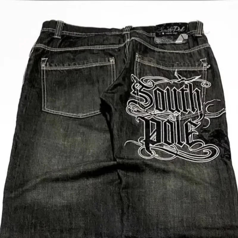 Loose Fit Embroidered Wide-Leg Jeans