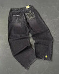 Loose Fit Embroidered Wide-Leg Jeans