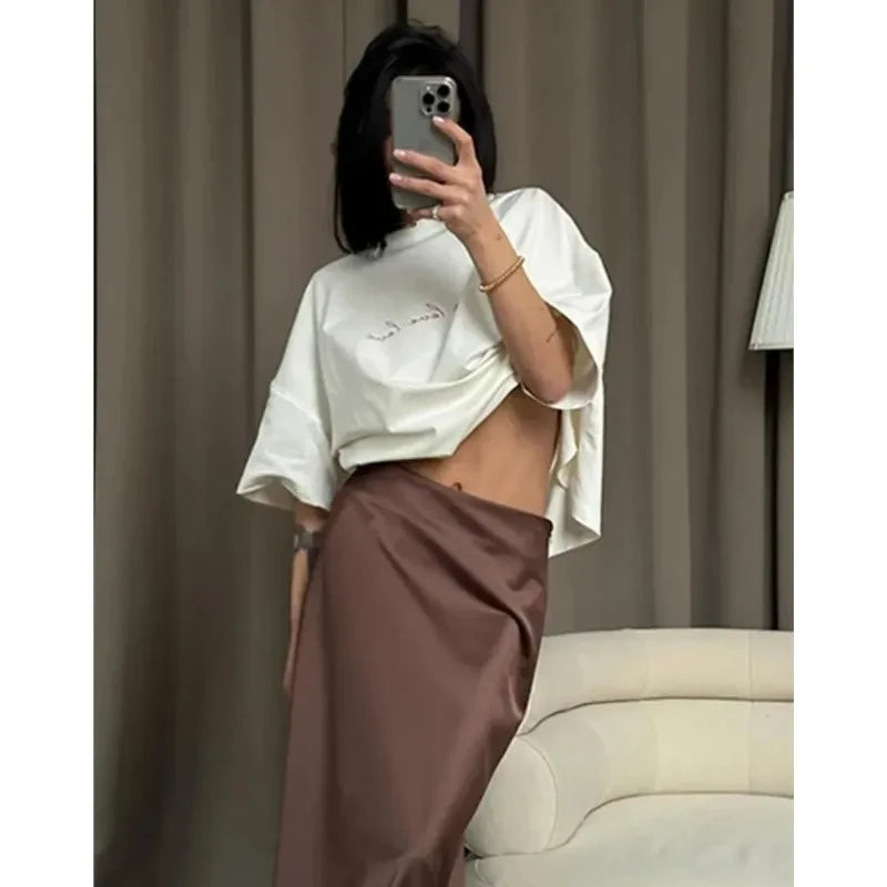 Versatile Cotton Letter T-shirt