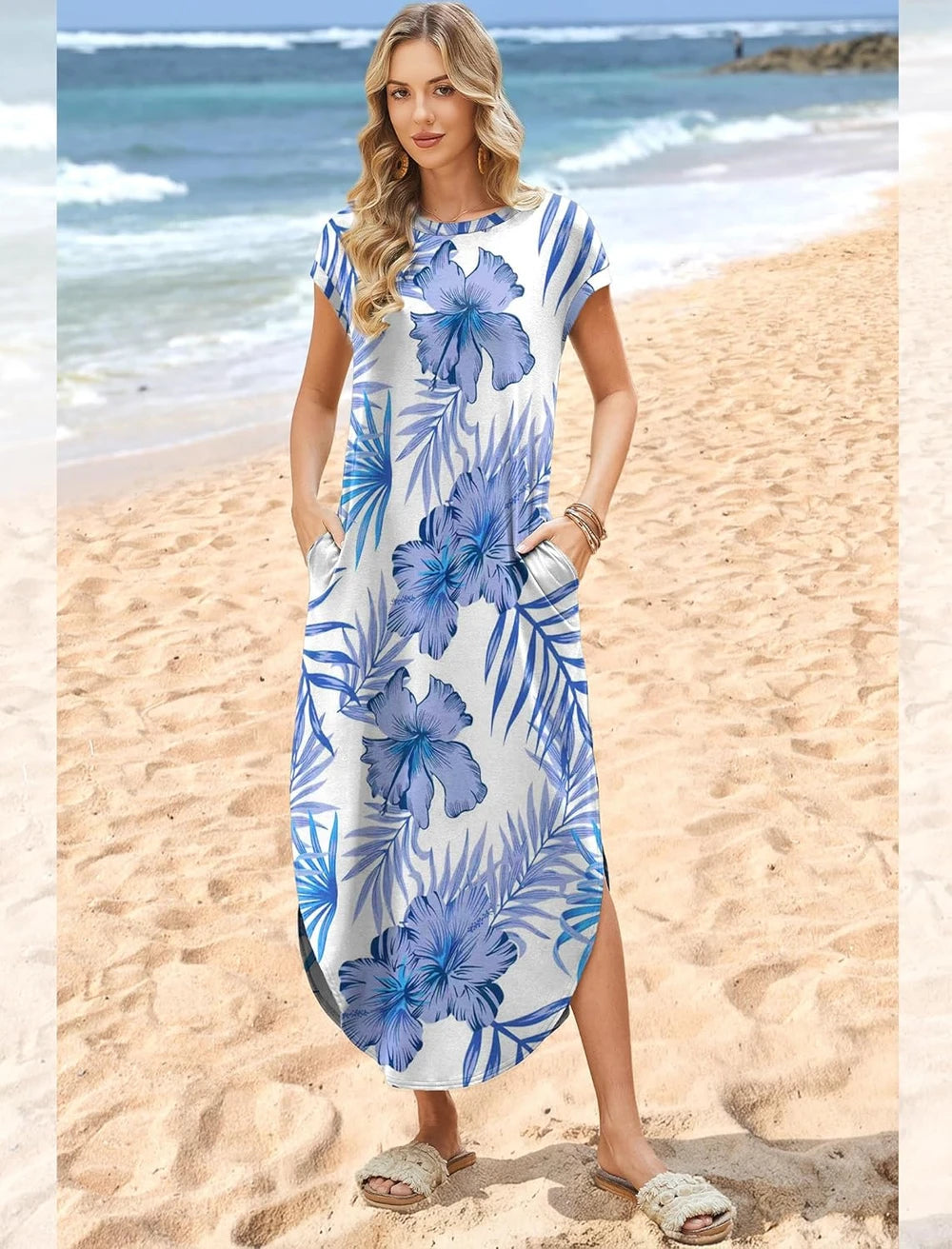 Cap Sleeve Maxi Beach Dress