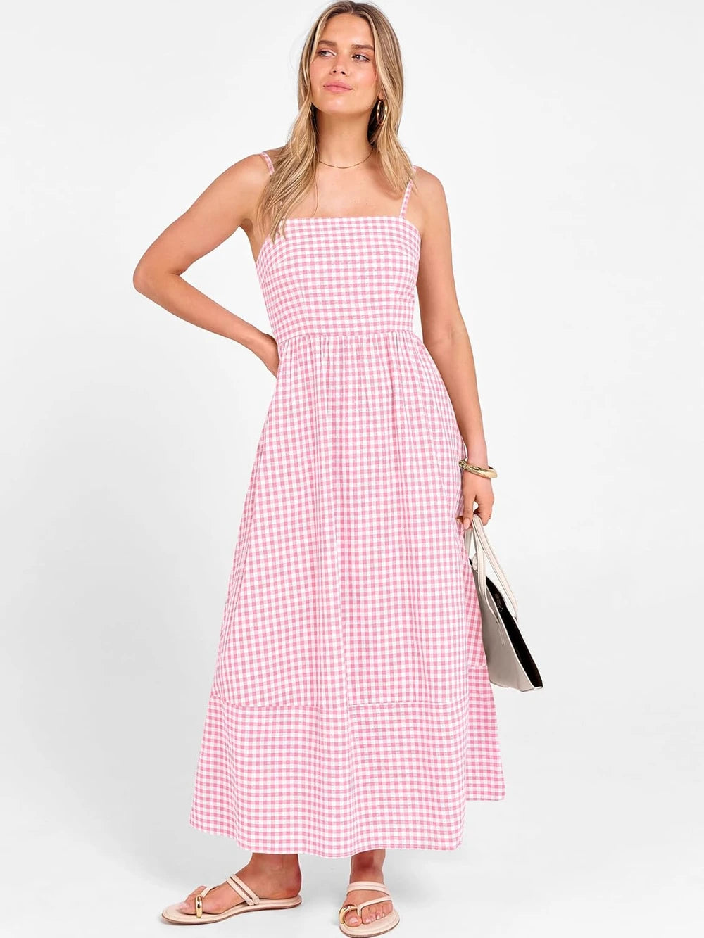 Smocked Plaid Maxi Sundress