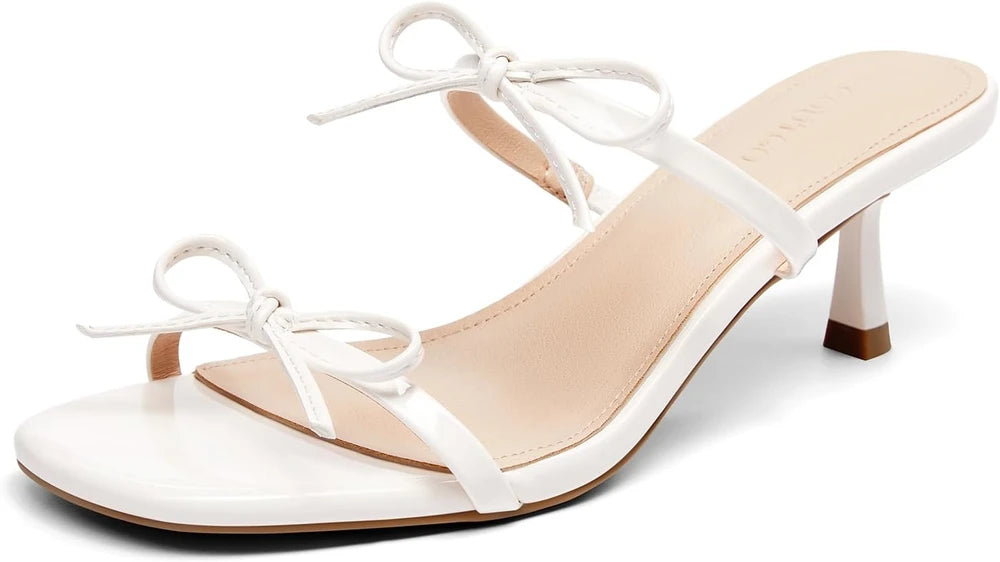 Coutgo Bow Kitten Heel Sandals