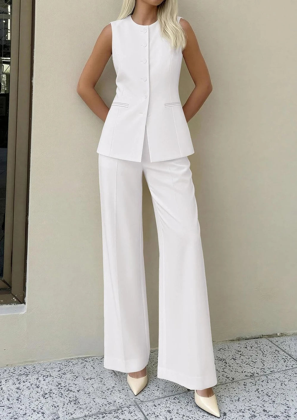 PRETTYGARDEN Sleeveless Vest Pantsuit
