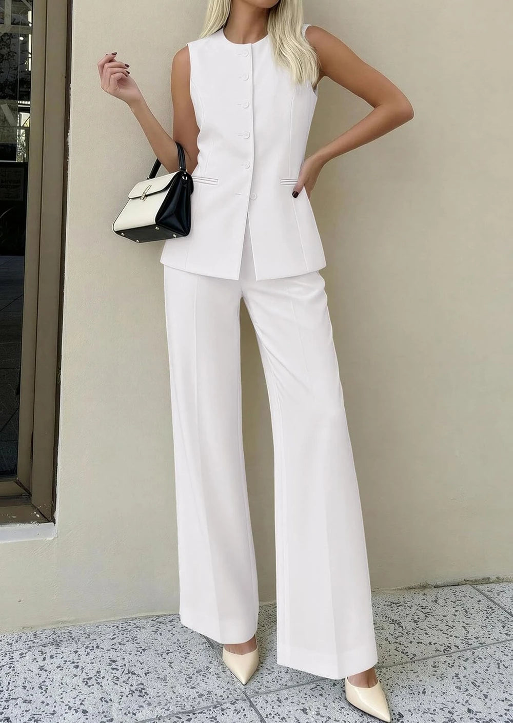 PRETTYGARDEN Sleeveless Vest Pantsuit