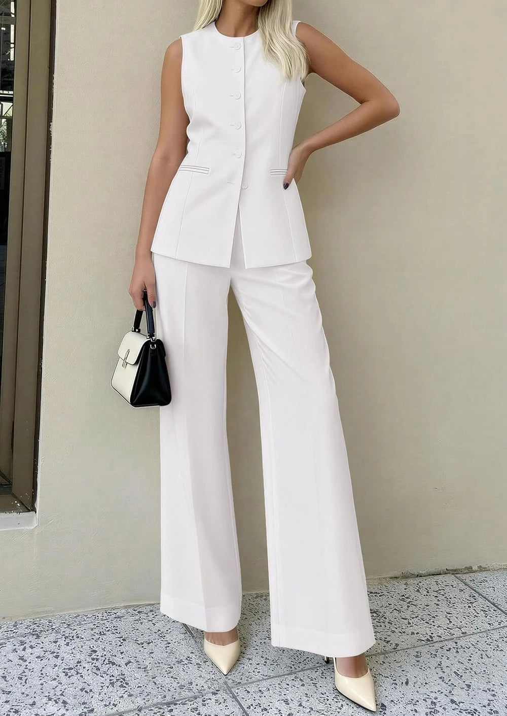 PRETTYGARDEN Sleeveless Vest Pantsuit
