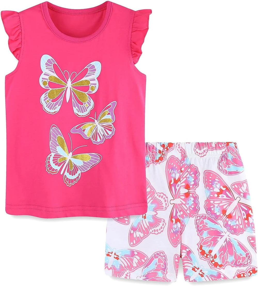 Toddler Girls Cotton Summer Shorts Set