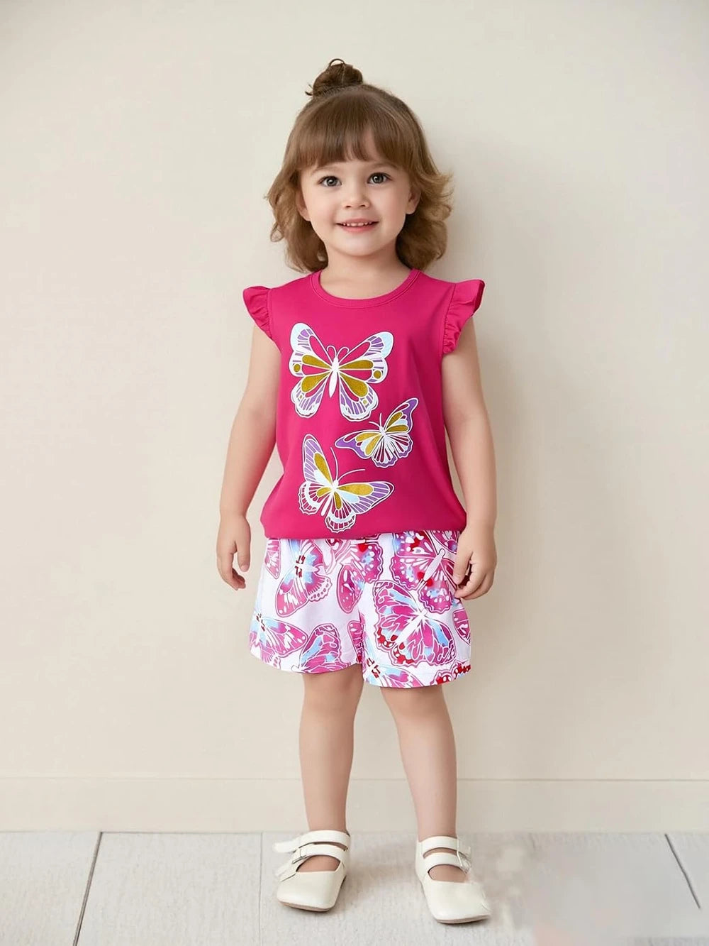 Toddler Girls Cotton Summer Shorts Set