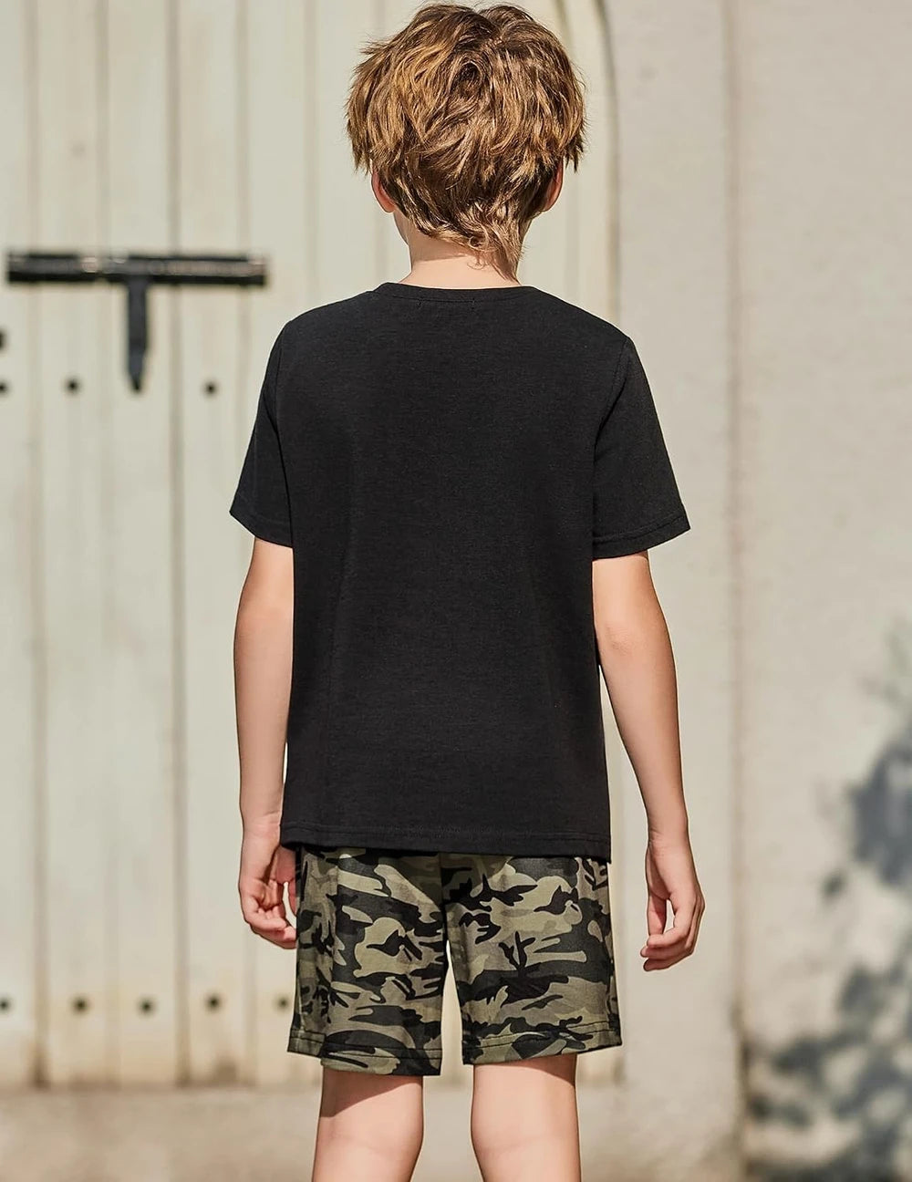 Boys Cotton Blend Colorblock Outfit