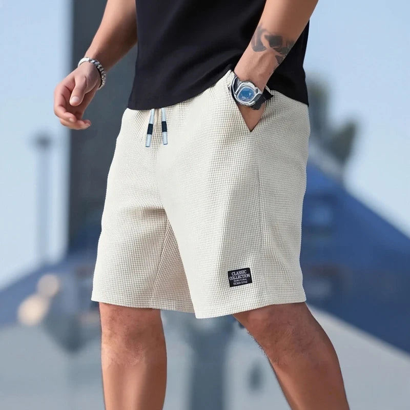 Textured Casual Sports Shorts
